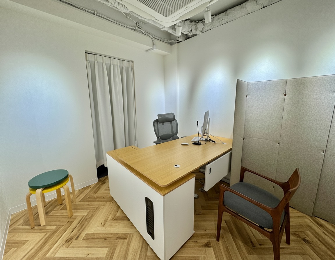 落ち着いて話せる個室の診察室